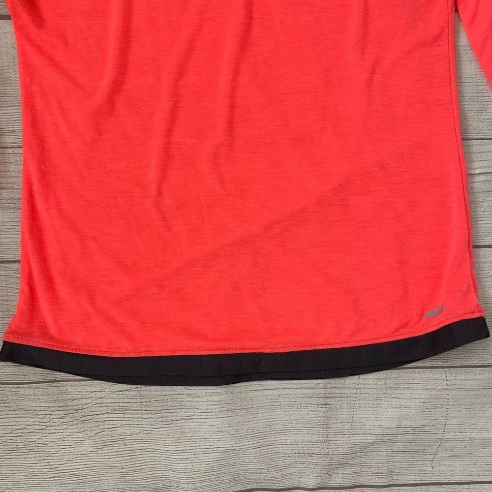 Avia women S Longsleeve Crewneck activewear top w/mesh side sleeves orange/black - Picture 13 of 13